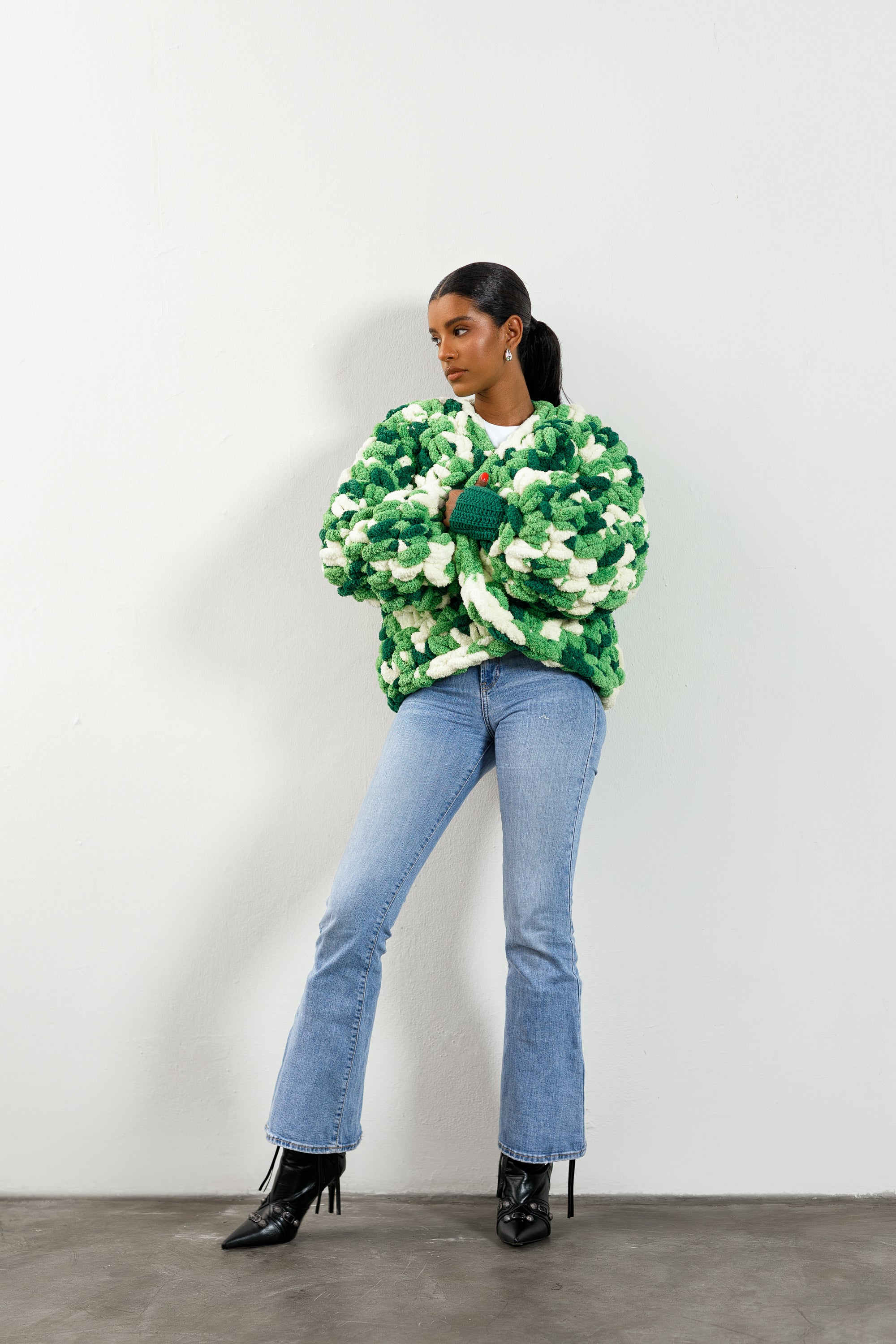 Moni Green Chunky Cardigan